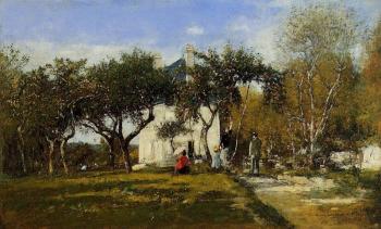 Eugene Boudin : Fervaques, Garden and House of Monsieur Jacuette